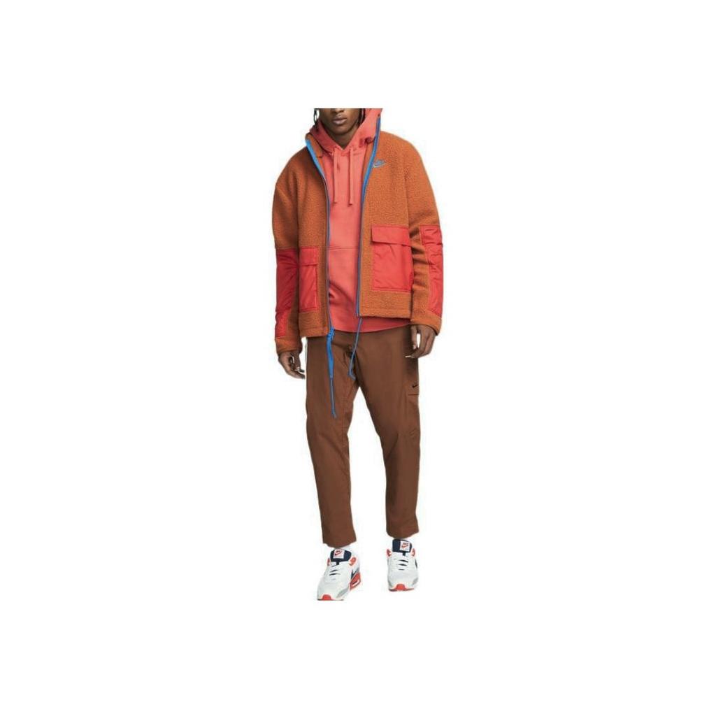 Nike Флисовая куртка с вышитым логотипом, мужская верхняя одежда оранжевого цвета DD5022-246