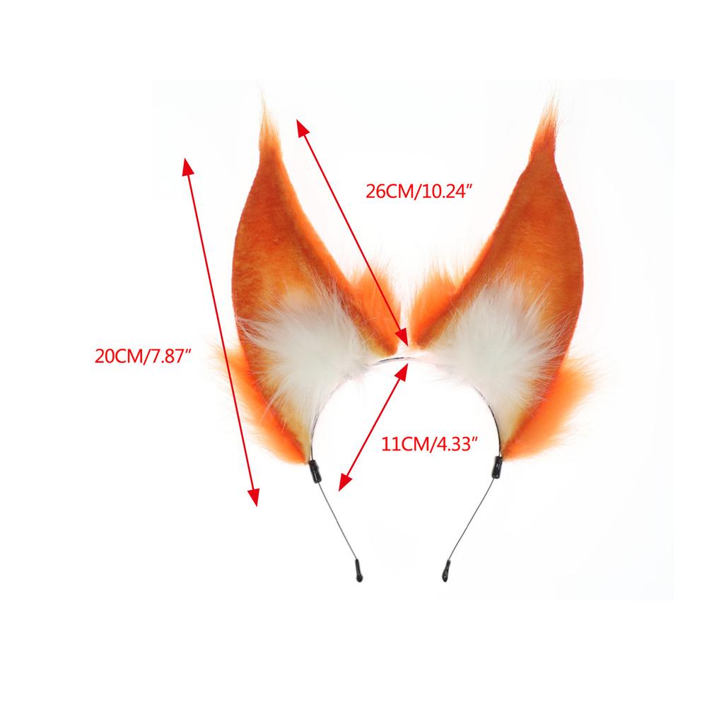 Готический стиль Повязка на голову с ушками животных Мягкий и удобный обруч для волос Лисий обруч для волос Пушистый костюм для вечеринки для косплей-вечеринок
