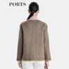PORTS Women's Metal-Trim Boxy Wool-Cashmere Short Coat