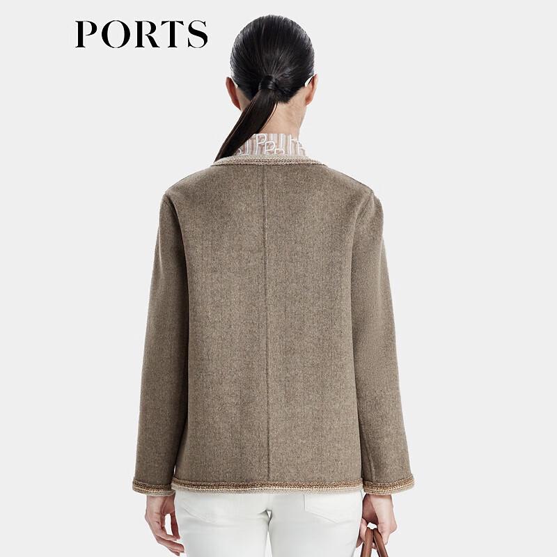 PORTS Women's Metal-Trim Boxy Wool-Cashmere Short Coat