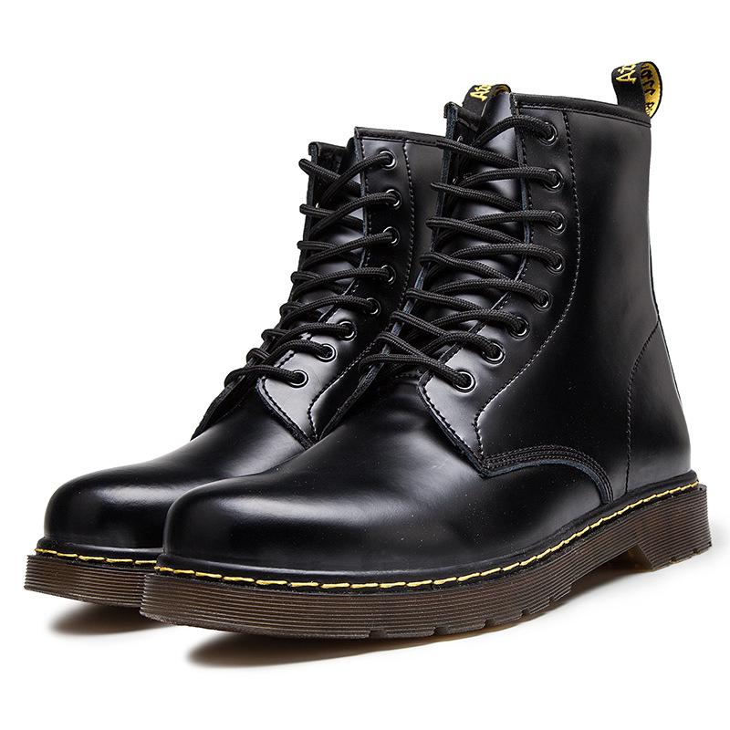 Men's High-Top Martin Boots - British & Korean Style Winter Leather Work Shoes, Versatile Trendy Casual Footwear with Velvet, Autumn Collection