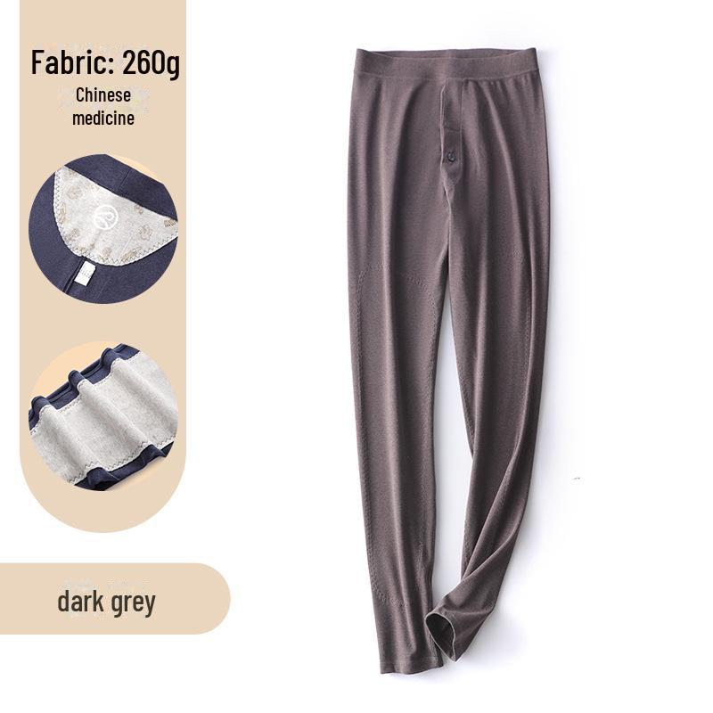 Men's Plus Size Warm Wool-Silk Thermal Knee-Pad Leggings with Temperature-Adjusting Waist Protector