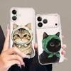 Мультяшный кот Мягкий чехол для телефона для iPhone 17 Pro Max Air 7 8 16 11 14 Plus XS Max XR 12 Mini 15 13 Pro