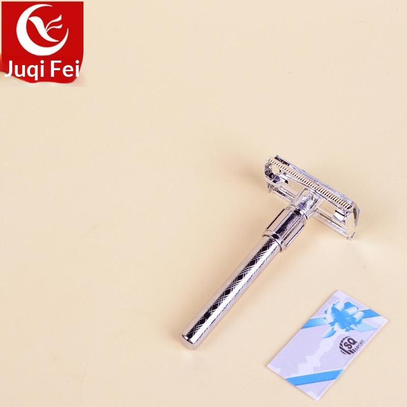 Double Edge Classic Men's Shaving Razor Portable Manual Beard Shaver for Outdoor Camping Grooming Use