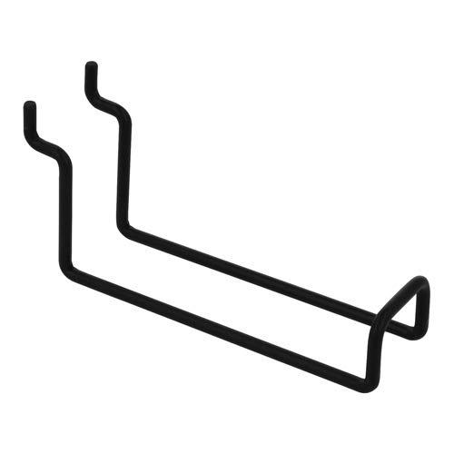 Double-bar Hook for Perforated Boards, Black, 90mm, P25 (1 Piece)
