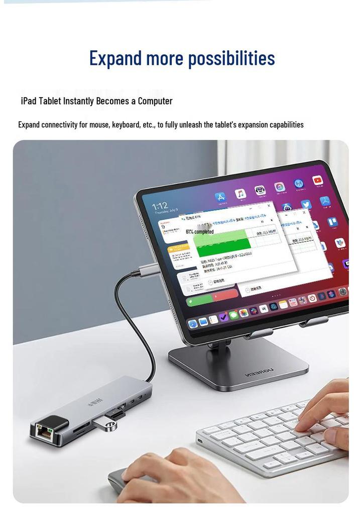 USB-док-станция: 8-в-1 HDMI, Ethernet, Многопортовый концентратор-адаптер