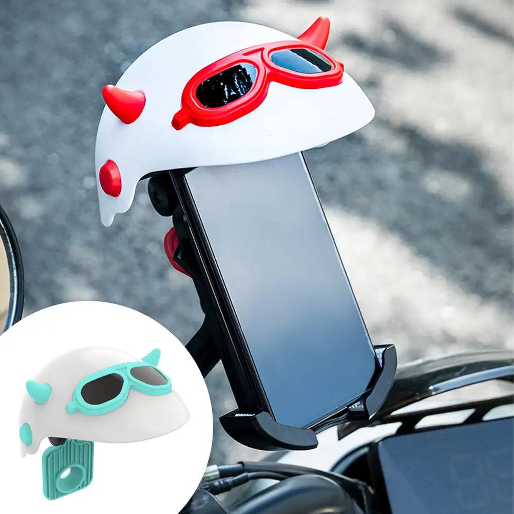 Motorcycle Mobile Phone Small Helmet Holder Waterproof Bicycle Navigation Mobile Phone Sunshade Holder Retro Helmet Bracket