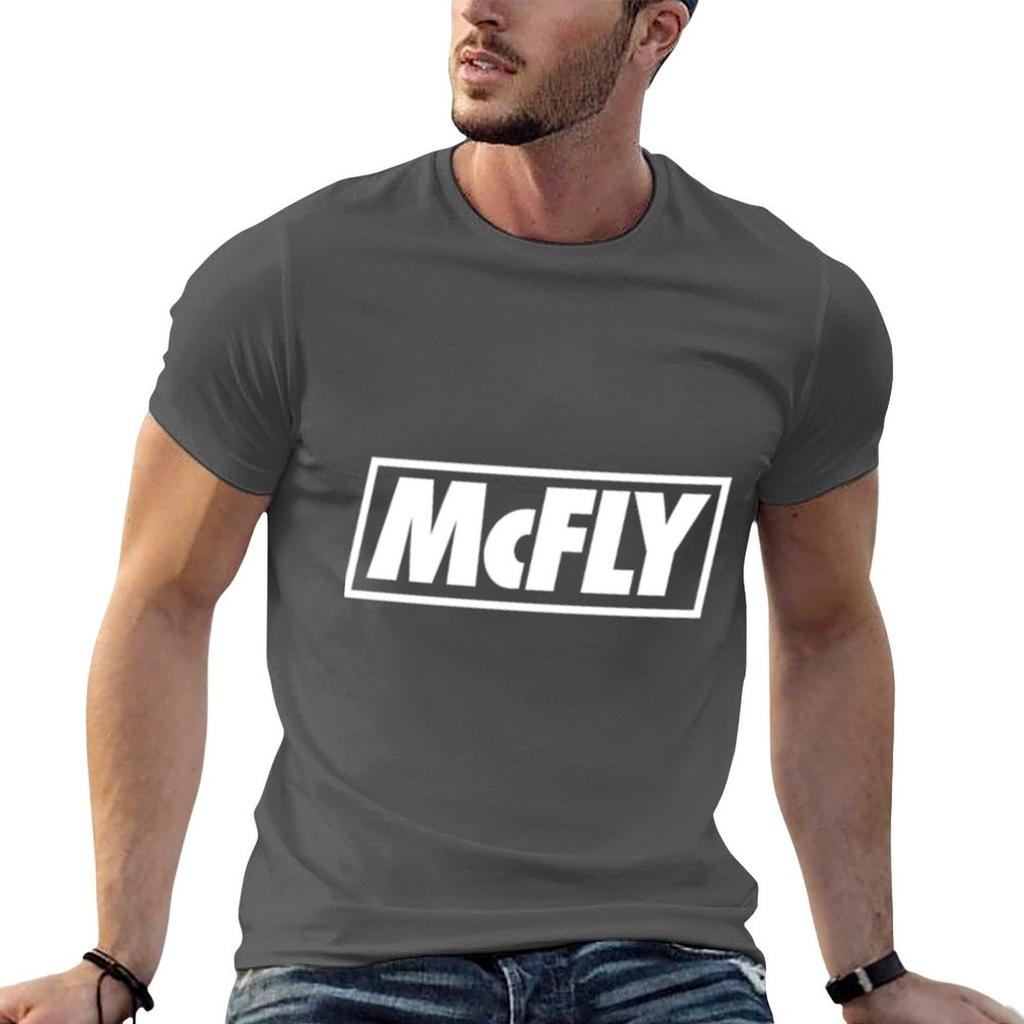 mcfly new logo in white young dumb thrills TShirt Big Size Short Sleeve Casual Top