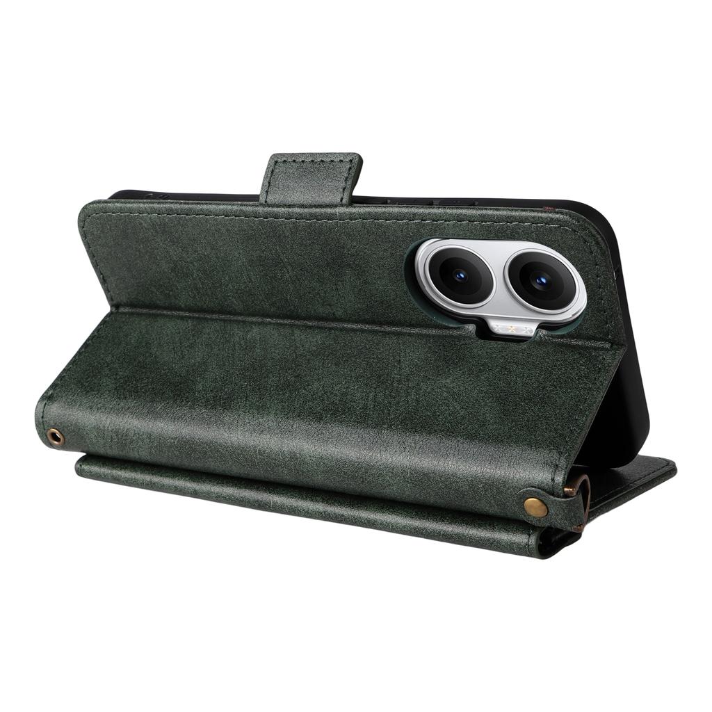 For Xiaomi Redmi Turbo 4 Pro 5G/Poco F7 5G Leather Case Magnetic Closure Wallet Stand Phone Cover with Crossbody Strap