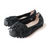 Туфли-лодочки из натуральной кожи с цветочными мотивами для стильного YZY202 [AmiAmi], Женские, Удобные, Цветочные, На плоской подошве, (Черный, 23.5см)