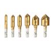 Hex Shank Titanium-Plated Five-Flute Wood Countersink Drill & Chamfering Tool