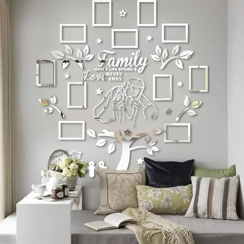 Wedding Couple Acrylic Family Photo Tree Wall Stickers for Living Room DIY Photo Frame Decal Art Tree Home Decorative 125x120cm