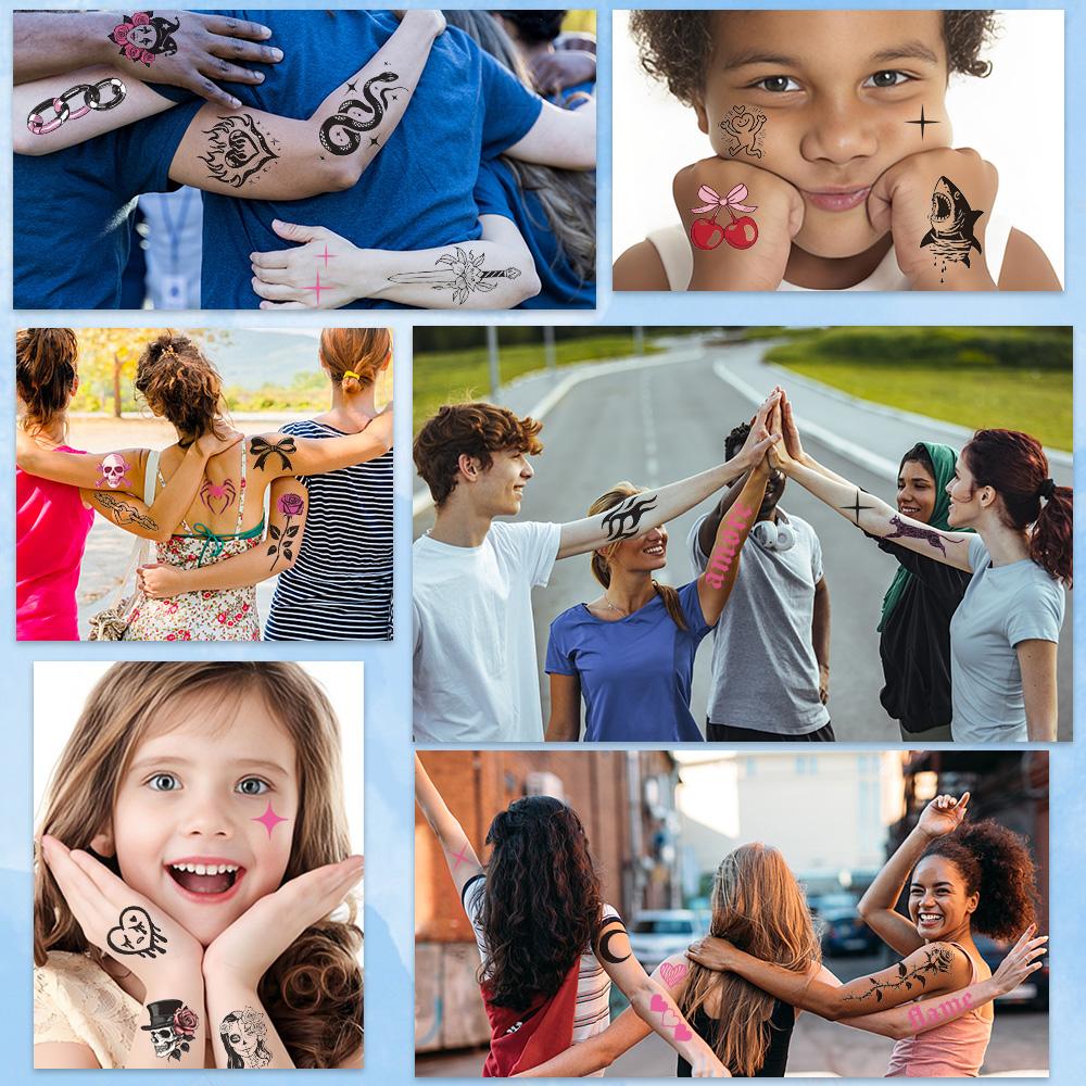 10 листов мультяшных американских наклеек с черепом для рук, лица, тела, временные водонепроницаемые наклейки для татуировок, детские подарки на вечеринку и фестиваль