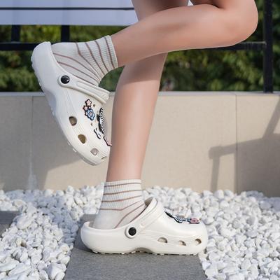 Женская обувь с полыми отверстиями, модные сезонные тапочки с героями мультфильмов, уличная пляжная обувь