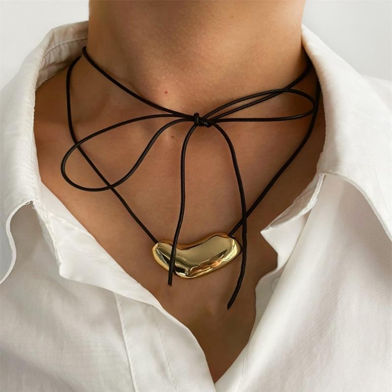 Регулируемое кожаное ожерелье из веревки с подвеской в виде завитка для модных мужчин и женщин, универсальный модный аксессуар