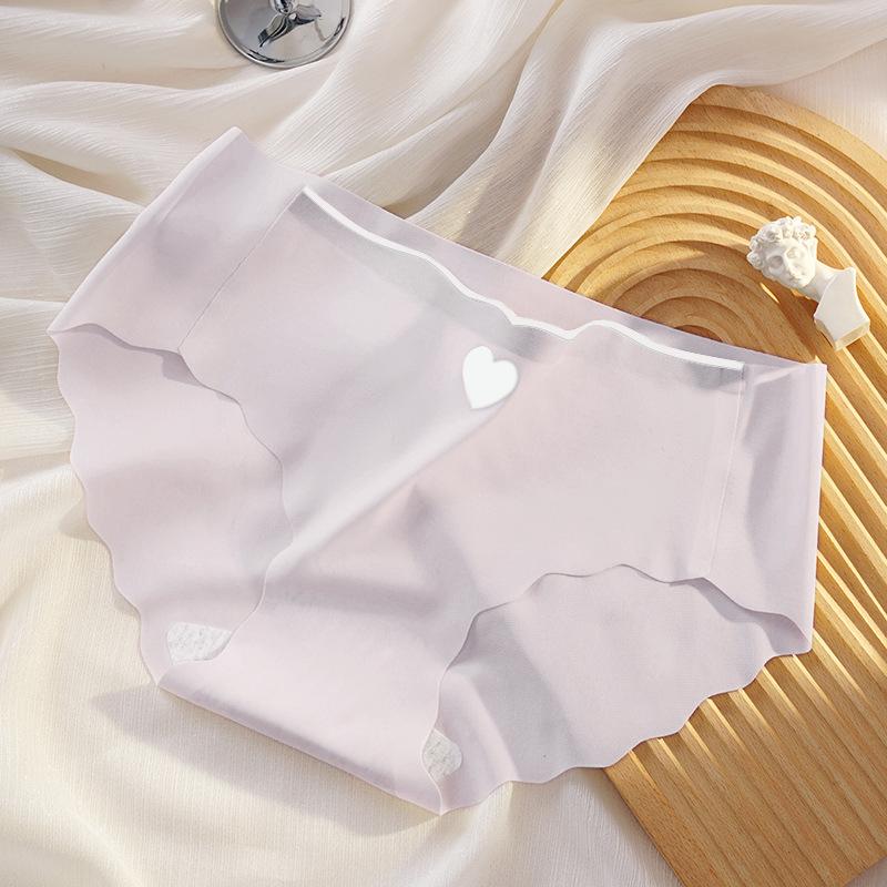 Женское нижнее белье из ледяного шелка, дышащее бесшовное нижнее белье из очищенного хлопка с промежностью