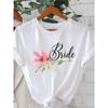 Футболка с принтом 'Bride', с коротким рукавом, круглым вырезом, повседневный топ для лета и весны, женская одежда