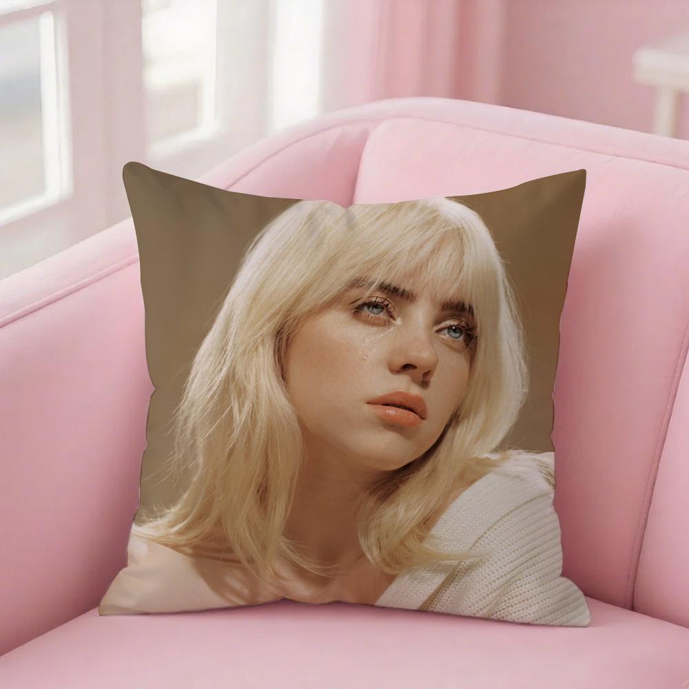 Подушка с принтом Billie Eilish, дизайн альбома Hit Me Hard & Soft, двусторонняя печать, для фанатов музыки, декор для дома