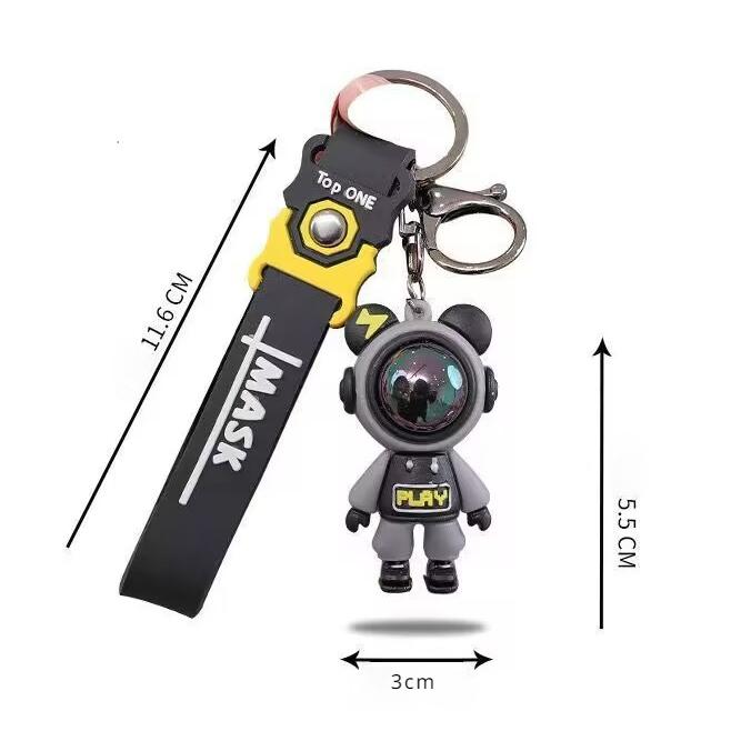 Cartoon Lightning Keychain Cute Astronaut Doll Pendant Couple Car Keyring Bag Keyholder Creative Bag Charm Accessories