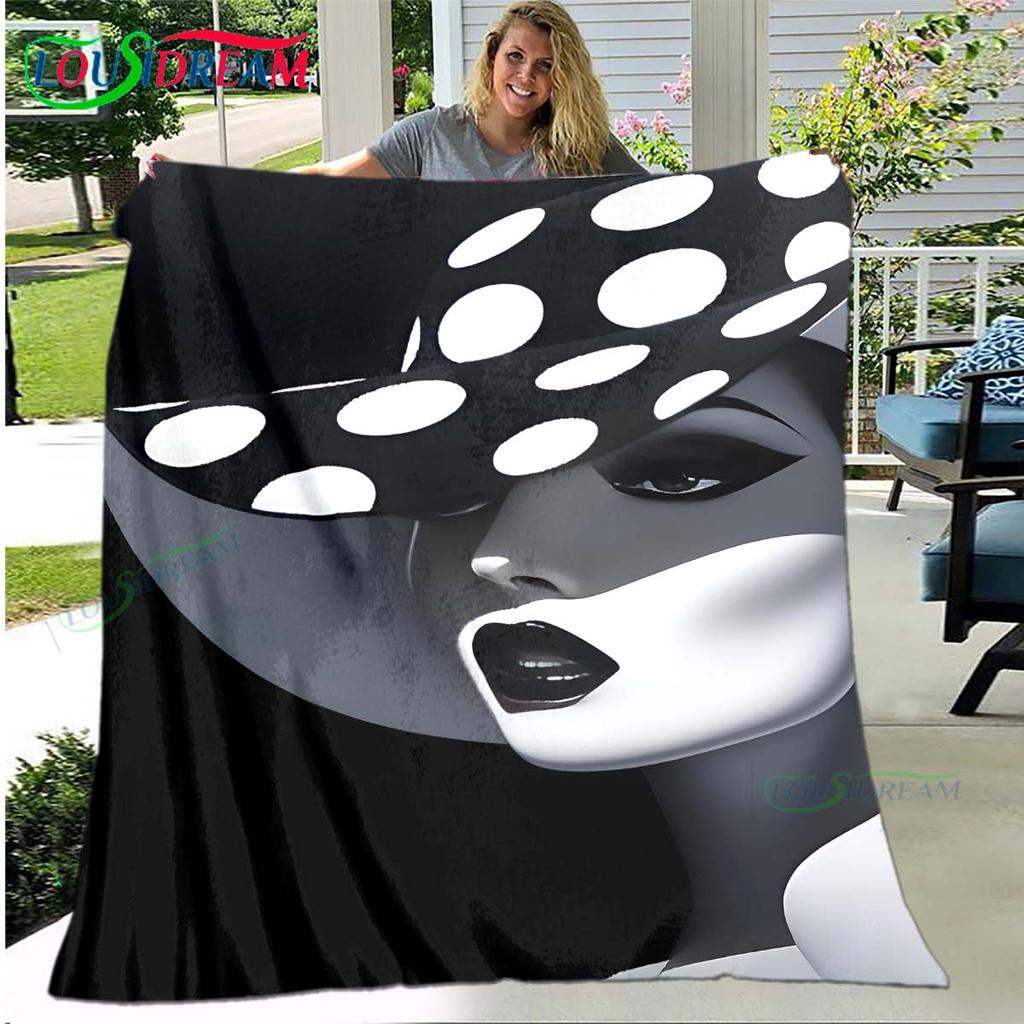 Fashion New Woman-Sexy Pattern Blanket Flannel Thin Blanket Portable Home Travel Office Lunch Break Blanket Birthday Gift