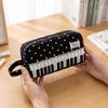 With Handle Polka Dot Pencil Pouch Large Capacity Pen Bag Kawaii Piano Pencil Case  School Bag