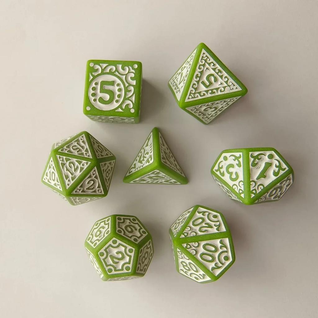 7pcs/set New Hollow Acrylic Number Dice for DND Cthulhu COC TRPG Board Game Running Team Polyhedral Dice DND Dice Set