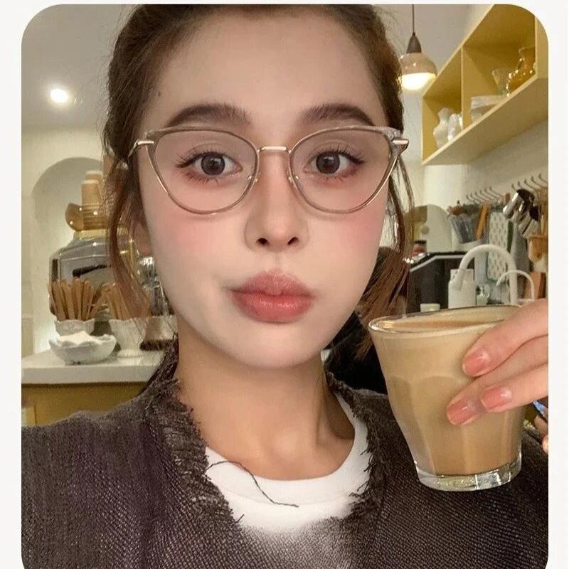 2Pcs Women Fashion Cat Eye Myopia Eyeglasses Frame Optical Vintage Prescription Glasses Frame New Arrival