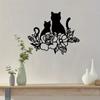 1 шт. Металлический знак «Любитель кошек» с цветочным настенным искусством для любителей домашних животных, стильный декор для дома и комнаты, уникальный металлический настенный художественный акцент