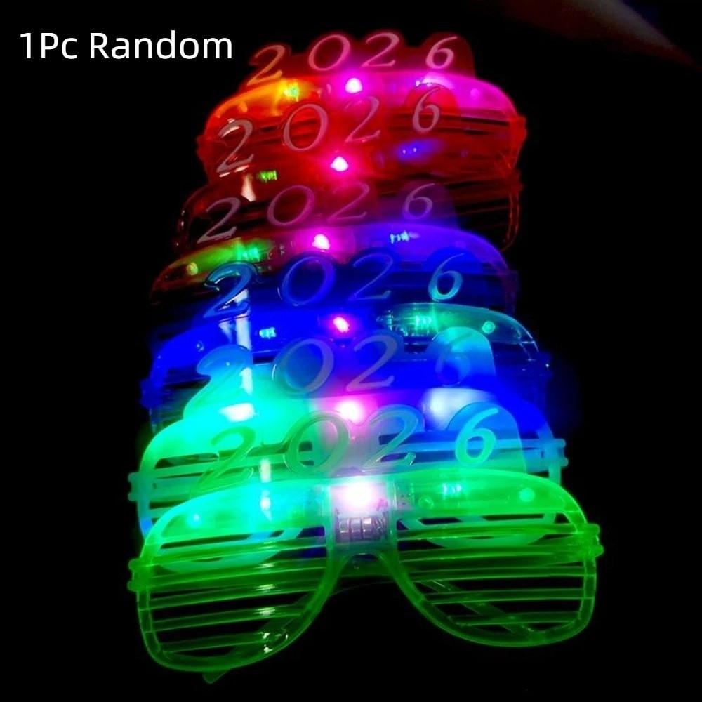 Квадратная/В форме сердца 2026 Светодиодные светящиеся очки Светодиодные светящиеся очки для новогодней вечеринки Рейв Ночной клуб