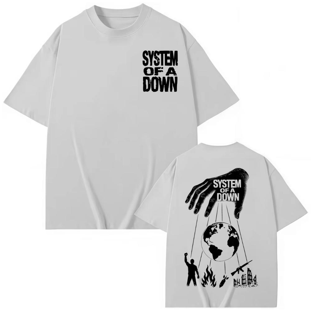 System of A Down Футболки с двусторонней печатью Мужская Женская Одежда Рок Мода Футболки Высококачественный Хлопок Футболка с коротким рукавом