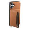 DENIOR D13 For iPhone 16 Magenetic Case Leather+PC+TPU Phone Cover Card Holder Kickstand