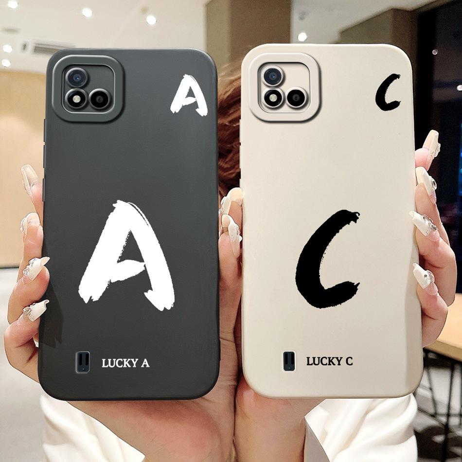 Для Realme C11 (2021) Счастливый чехол для телефона с первой буквой для Realme C11 2021 2020 RMX3231 RMX2185 Мягкий силиконовый противоударный чехол