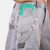 Hollow Butterfly Chains Double Layers Pants Keychain Fashion Waist Chains  Men