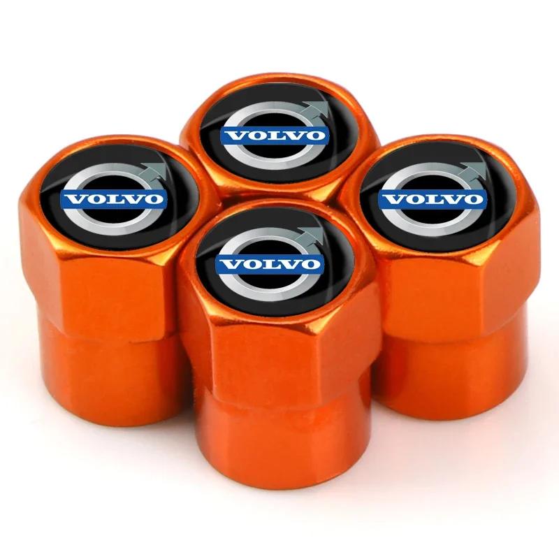 For Volvo 4Pcs/Set Car Wheel Tire Valve Caps Metal Stem Cover For Volvo Volvo XC90 S60 V40 XC60 S80 S40 V70 V50 S90 T6 V60 V90 X