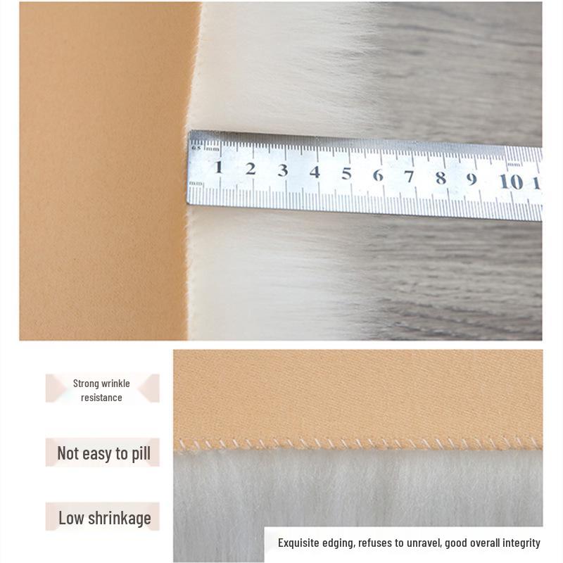 White Faux Wool European-Style Plush Cushion for Butterfly Chair or Vanity Stool