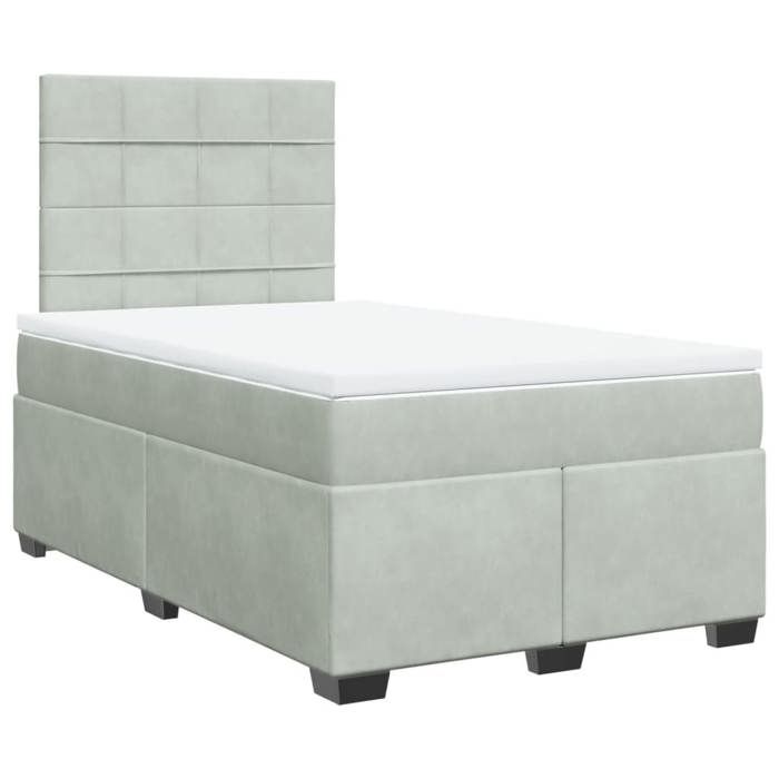 Maison Exclusive - Sommier à lattes de lit et matelas Gris clair 120x200cm Velours