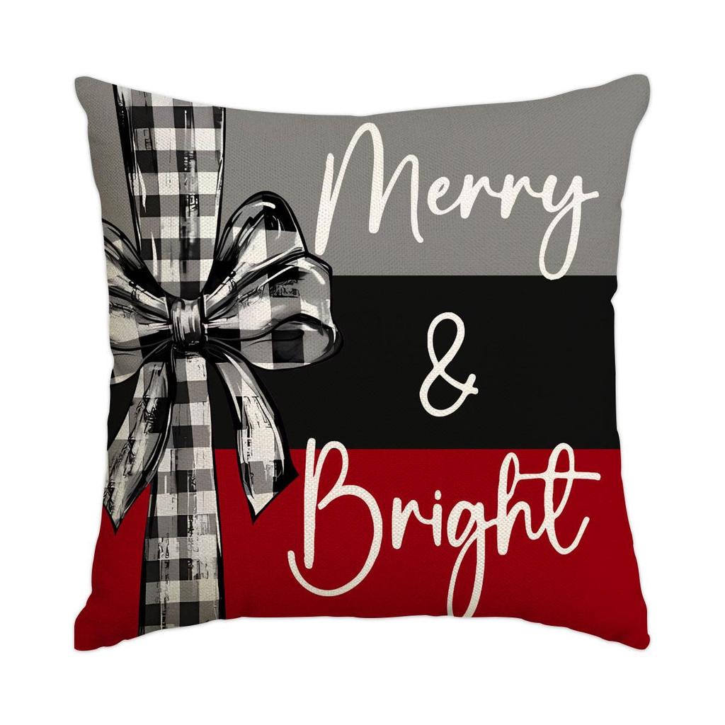 Горячая распродажа Рождественская наволочка из искусственного льна с принтом елки и снеговика - Праздничная декоративная наволочка для диванной подушки