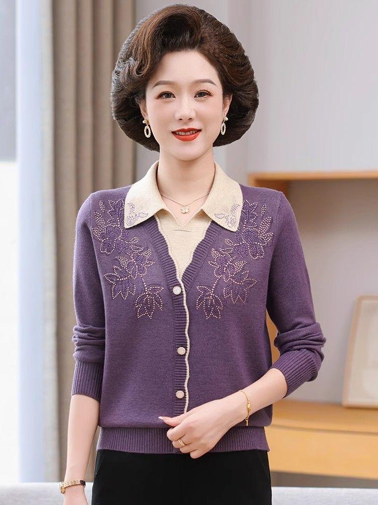 Новый вязаный свитер, два свитера для весенних и осенних каникул, зимний укороченный топ для женщин среднего и пожилого возраста