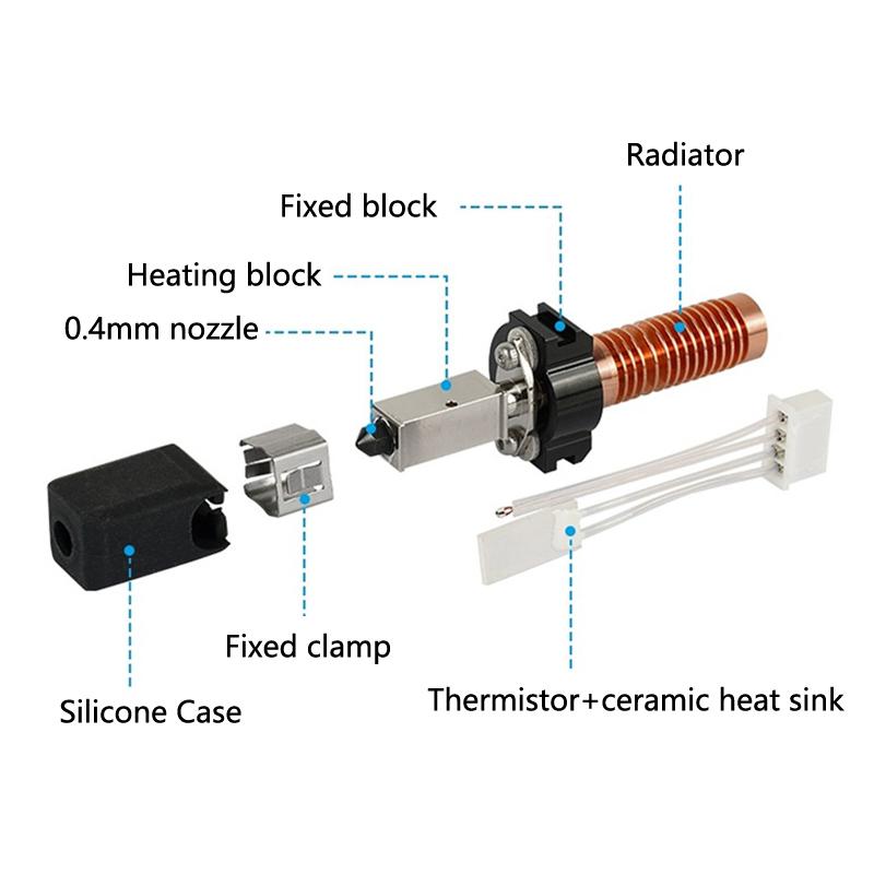 Для Flashforge Adventurer 5M Комплект сопел Модернизация Горячий конец Печатающая головка Быстросъемное сопло Ad5M Комплект сопел из твердой стали 0,4 мм