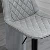 Set Of 2 Swivel Bar Stools Adjustable Height 86 106 Cm Upholstered In Synthetic Leather Backrest And Footrest Gray