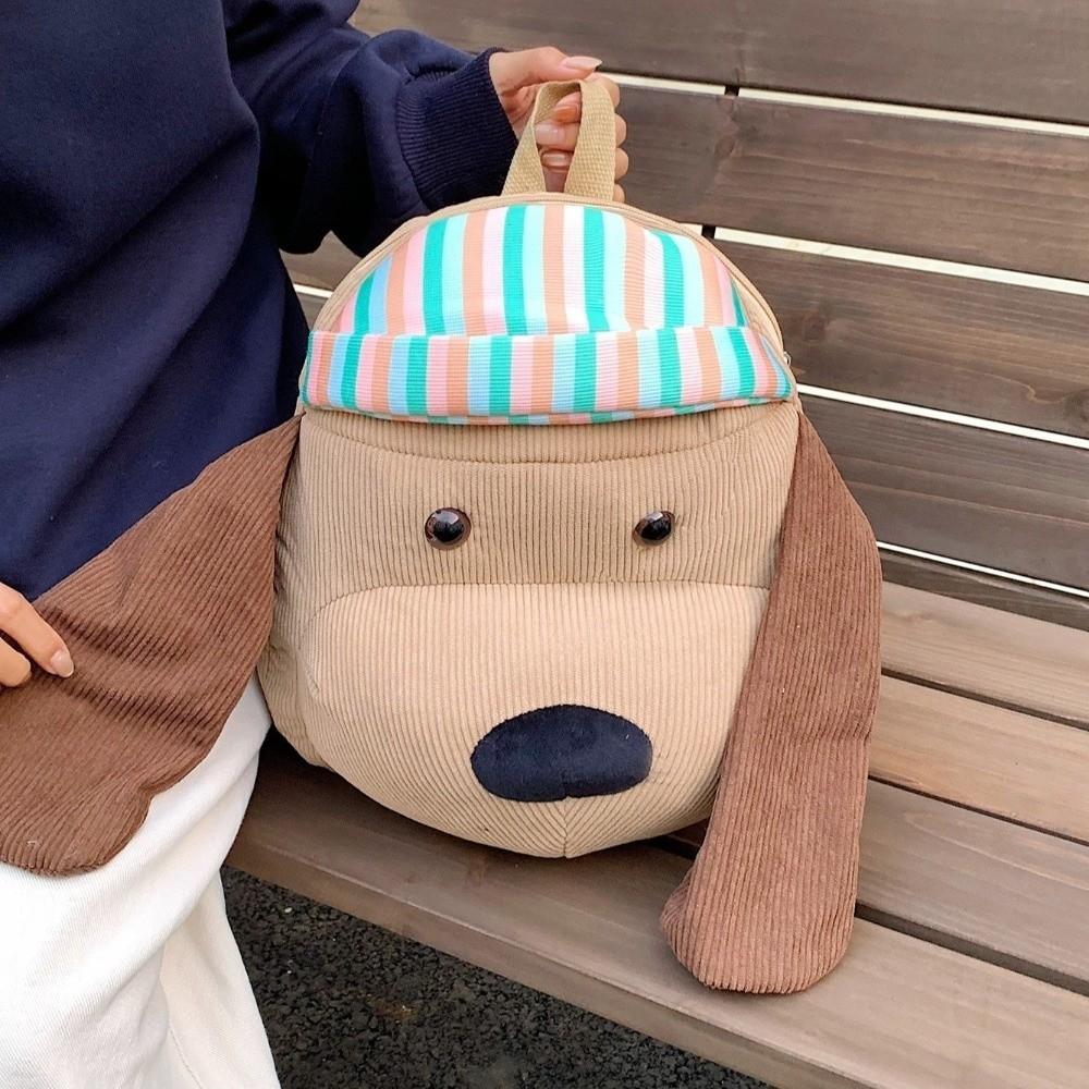 Versatile Cartoon Plush Backpack Stuffed Students School Bag Dog Plush Doll Knapsack  Kid Girl Boy