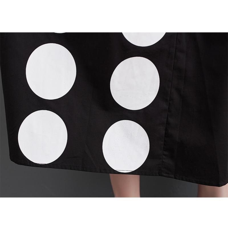 DIMANAF 2025 Plus Size Women Summer Dress Lady Basic Long Dress Printing Loose Vintage Maxi Casual Button Dress