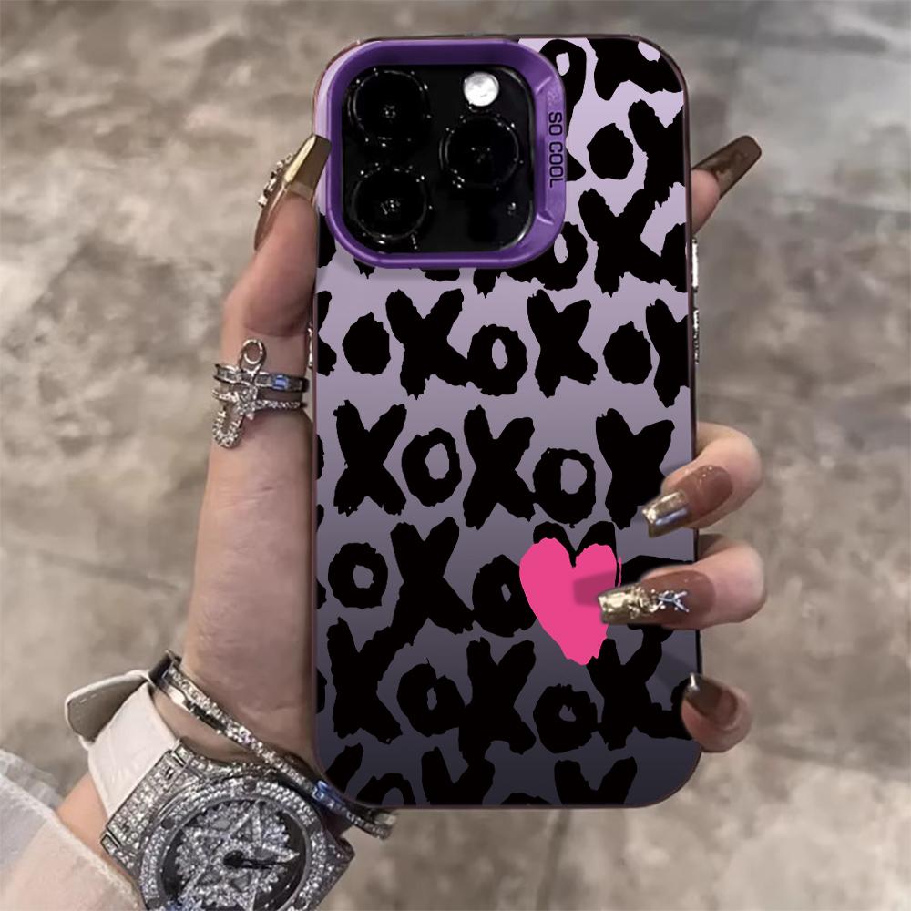 Чехол XOXO с леопардовым принтом для iPhone 17 16 11 Pro Max Чехлы iPhone 11 12 13 ProMax 14 15 16E 7 8 Plus 17Air XS XR Ударопрочный чехол