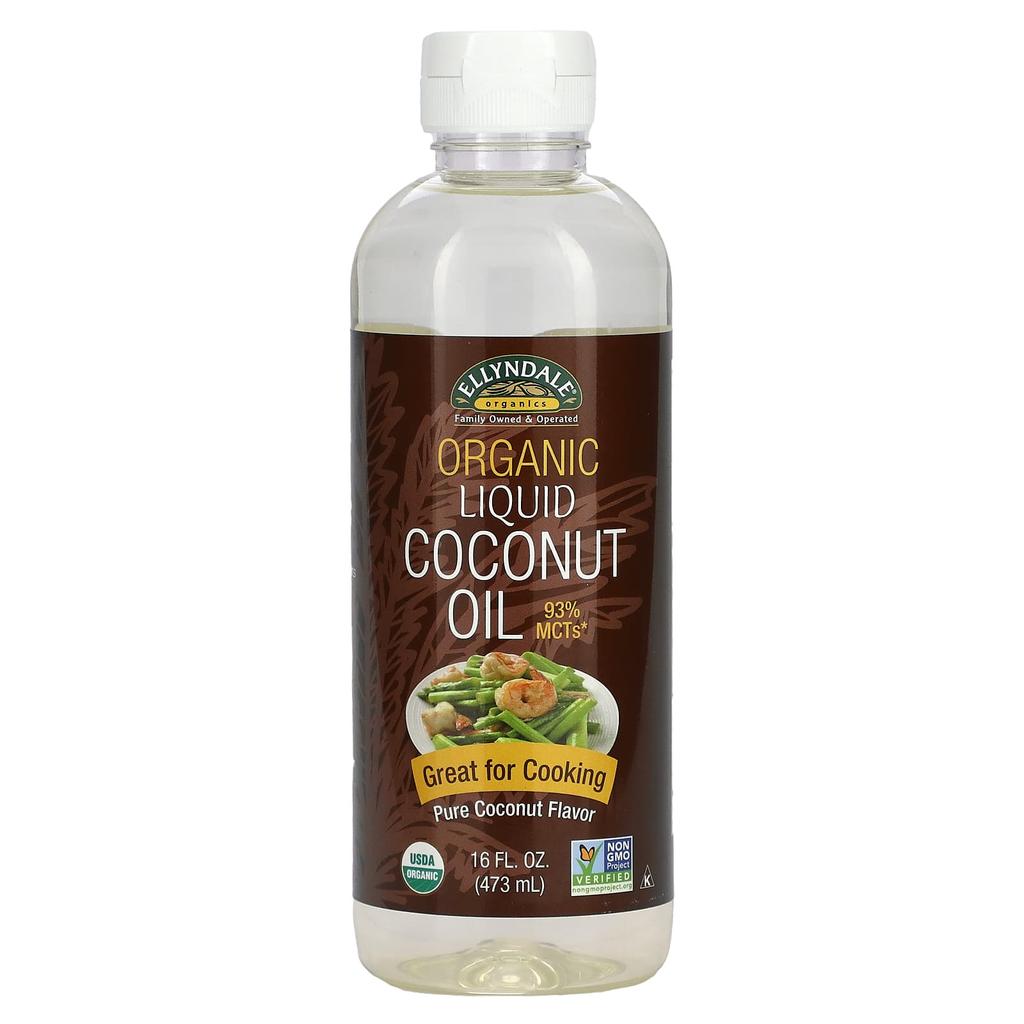 Now Foods Ellyndale Organics, Organic Liquid Coconut Oil, Pure Coconut, 16 Fl Oz (473 Ml)