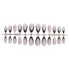 24pcs French Tip Press On Nail Almond Shape False Nail With Golden Star Designs Nail Accesories Elegant Stick on Nail