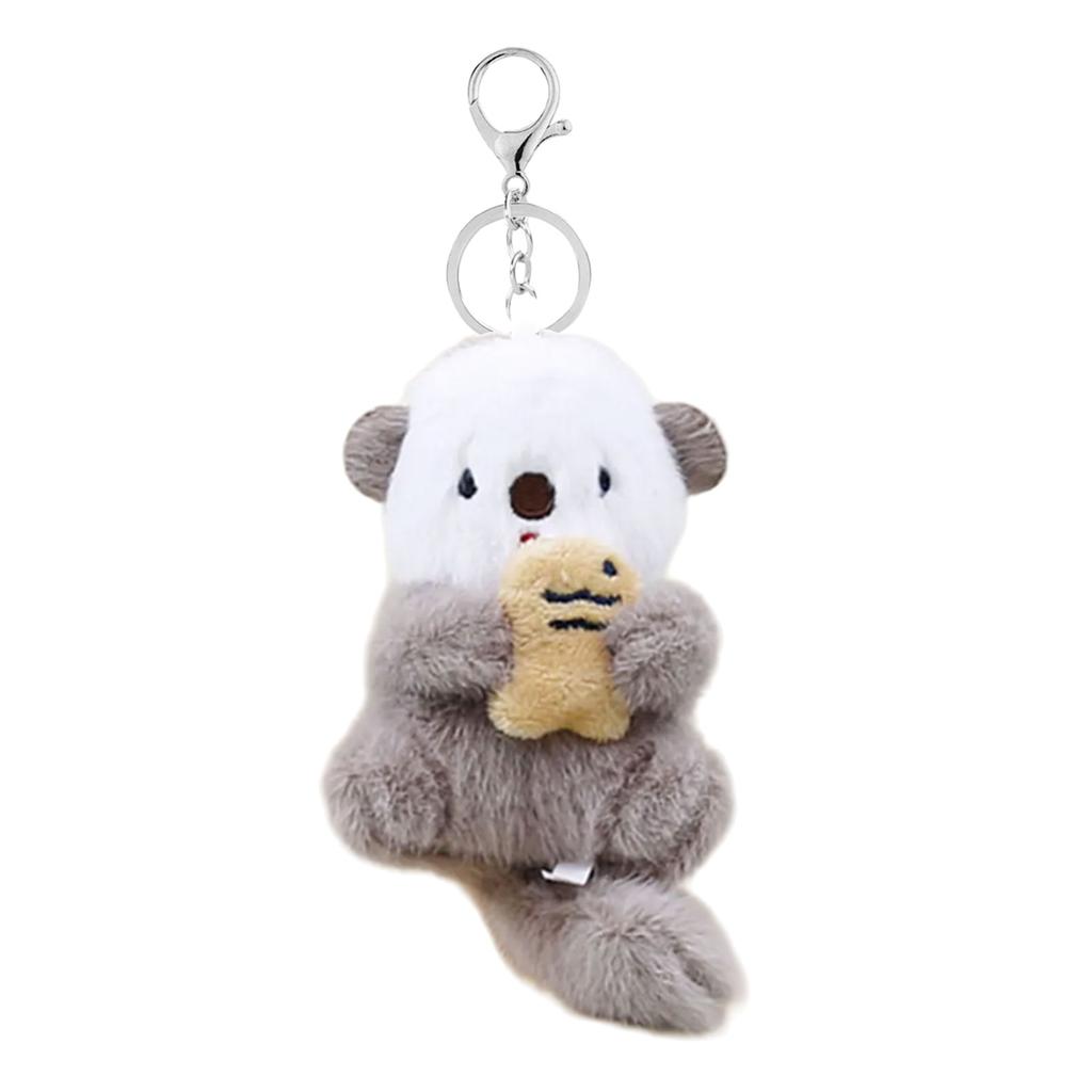 Otter Bag Charm Purse Decoration Plush Keyring Bags Accesories Cartoon Keychain for Women Kids and Animal Enthusiasts