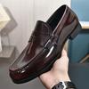 British Style Spring and Autumn New Leather Open Edge Beads Business Leisure One-pedal Round Head Flat Heel Loafer Men's Leather Shoes