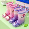 Children's Rain Boots Girls Non-Slip Elementary School Students Toddler Outdoor Water Boots Girl Waterproof Shoes Princess Crystal Shoes