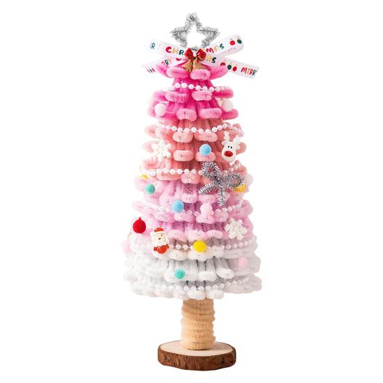 DIY Christmas Tree Kit with Light String Festive Desktop Decoration Warm Christmas Atmosphere Light New Year Gift Christmas Decor