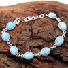 Natural Larimar Gemstone Bracelet 925 Sterling Silver 7 To 8 Inch Ab0205